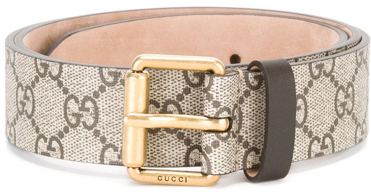 Gucci Gg Supreme Bee Belt in Brown | Lyst