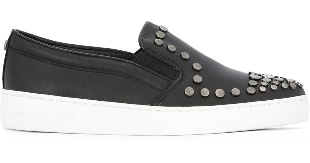 Michael michael kors Studded Slip-on Sneakers in Black | Lyst