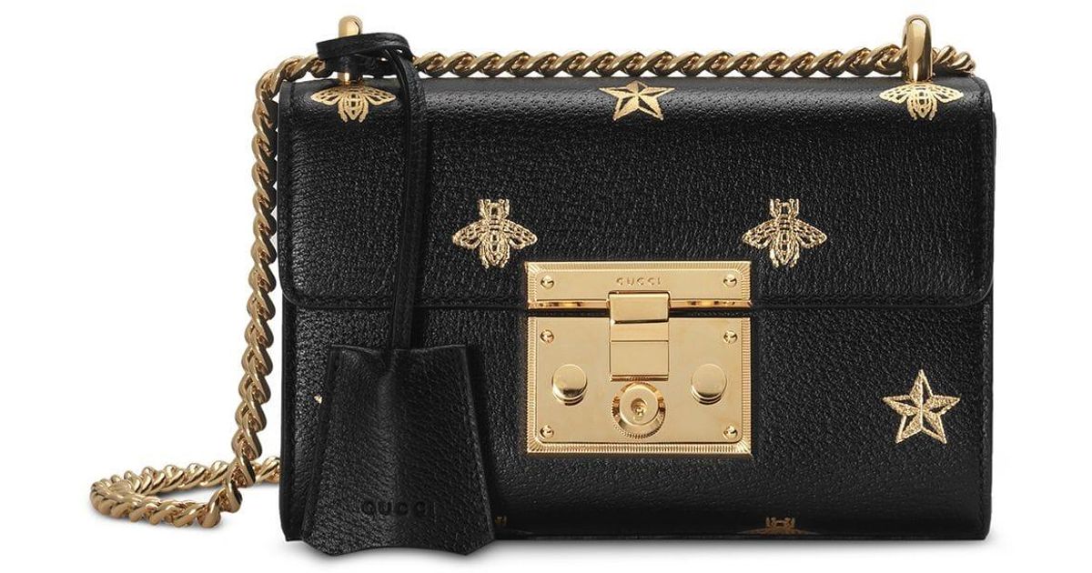 gucci padlock bee star small shoulder bag