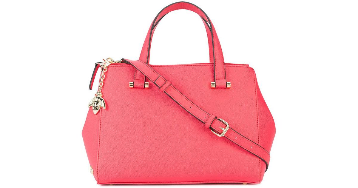 Siriano Red Bee Embellished Shoulder Bag