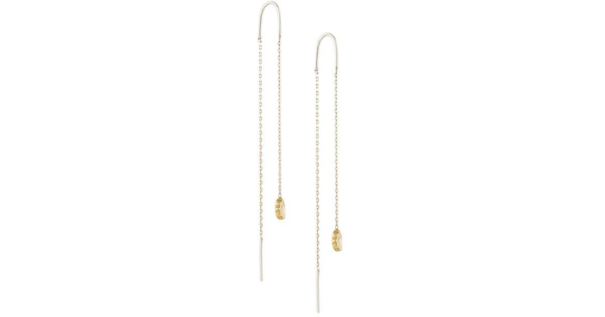 Lyst Rosa Maria Long String Earrings In Metallic