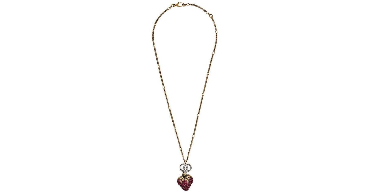 Gucci strawberry necklace Clearance