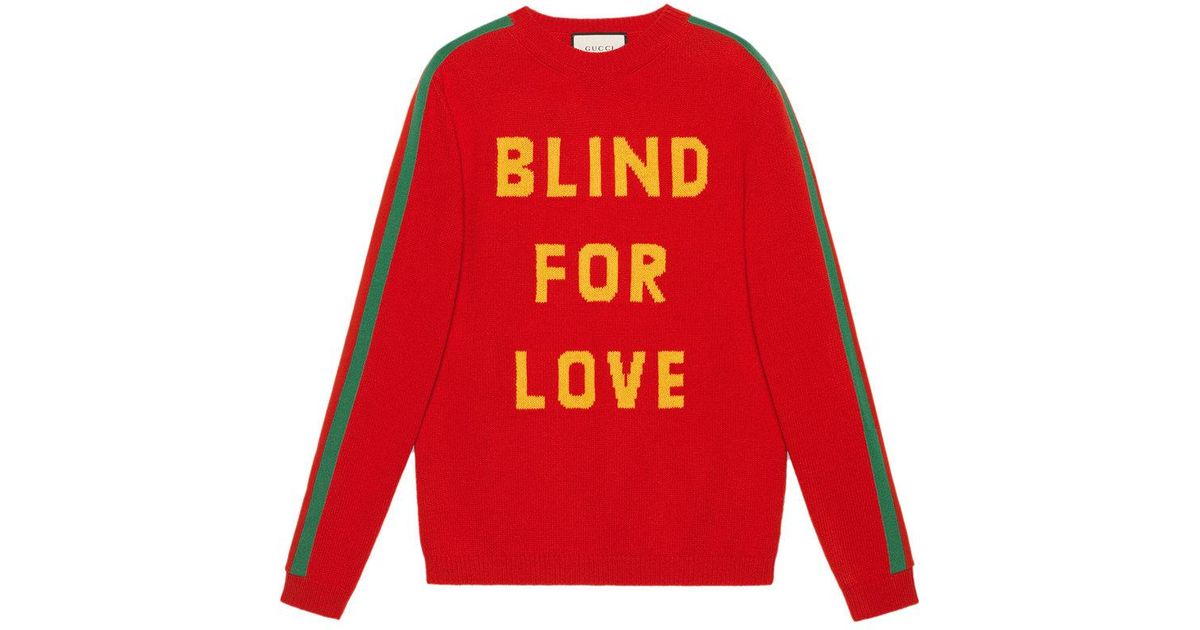 Lyst - Gucci &quot;blind For Love&quot; And Bee Wool Sweater in Red for Men