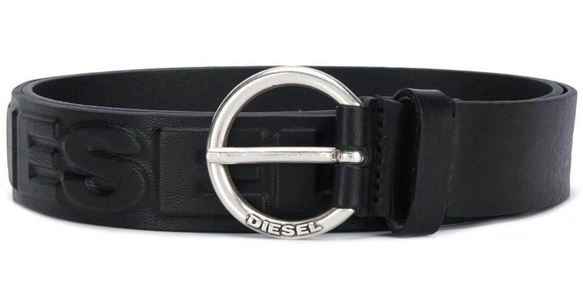 DIESEL Logo Belt in Black Lyst