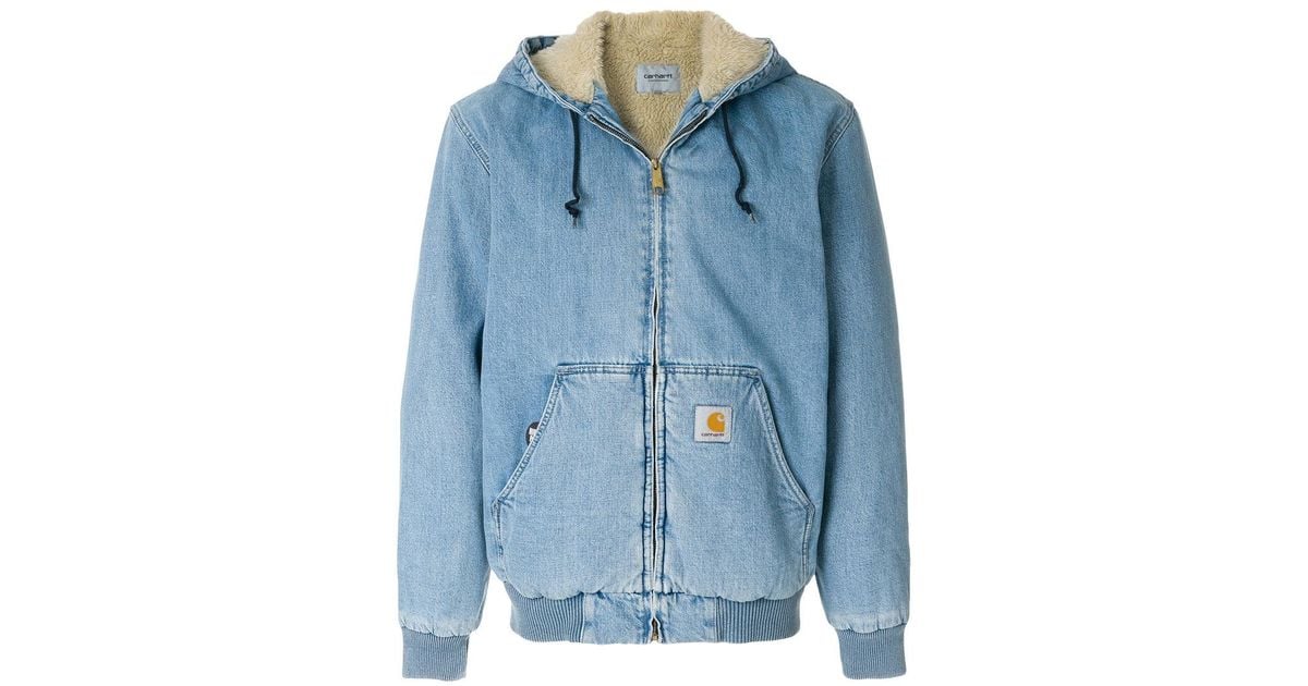 carhartt denim hooded jacket