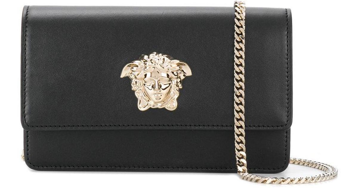 Lyst Versace Medusa Foldover Crossbody Bag In Black