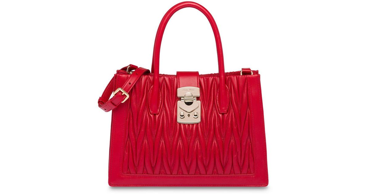 miu confidential matelassé nappa leather bag