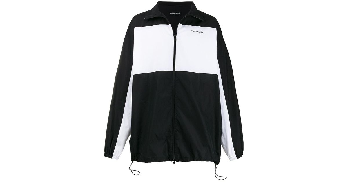 balenciaga logo zip up track jacket