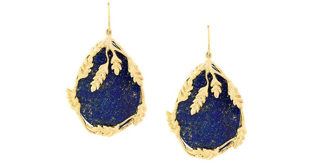 Aurelie Bidermann Francoise Lapis Earrings In Blue Lyst