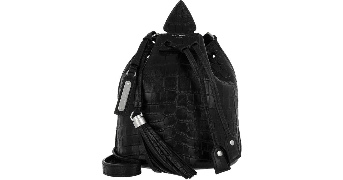 Saint Lau Ysl Emmanuelle Bucket Bag Fake Croco Black In Lyst