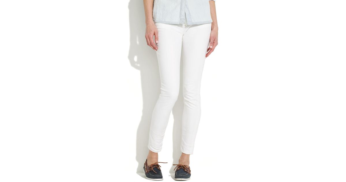 white skinny ankle jeans