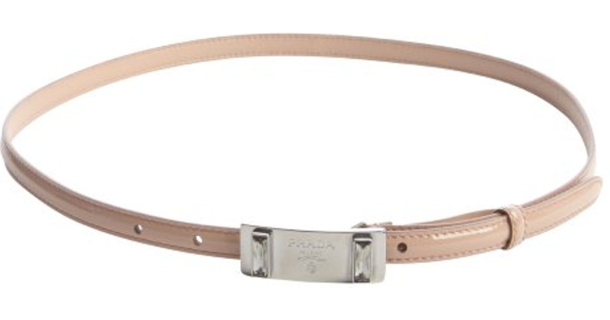 prada beige patent leather belt  