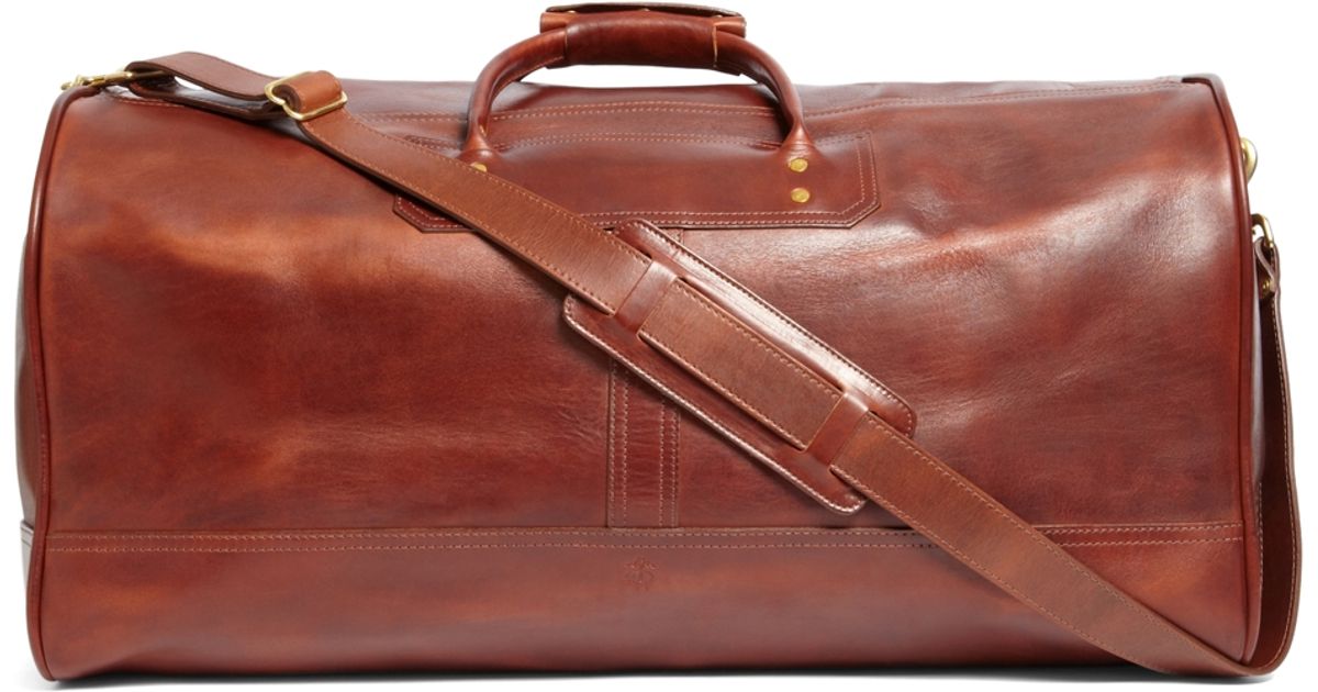 brooks brothers leather duffle