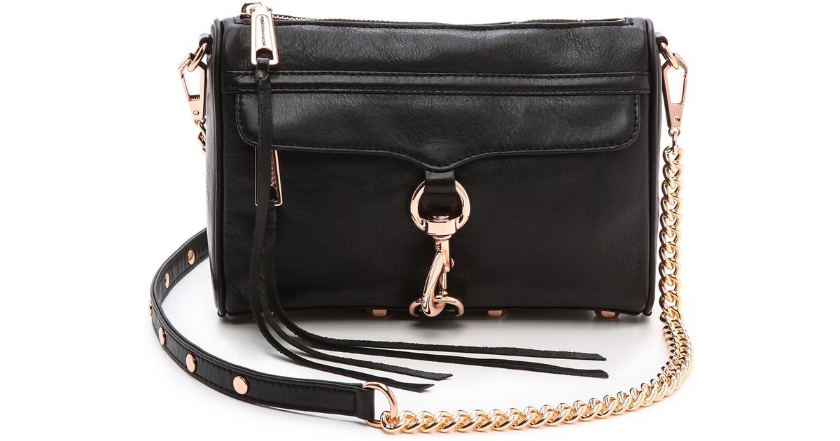 Lyst Rebecca Minkoff Mini Mac Bag With Rose Gold Hardware Black In Lyst Rebecca Minkoff Mini Mac Bag With Rose Gold Hardware Black In