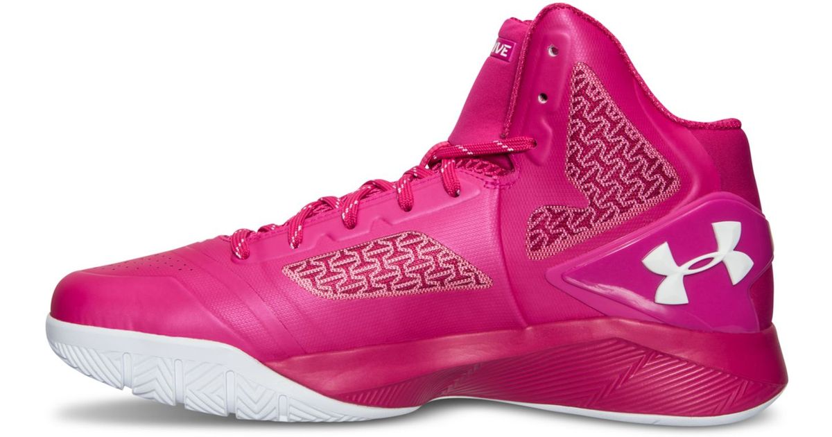 mens pink under armour basketball shoes