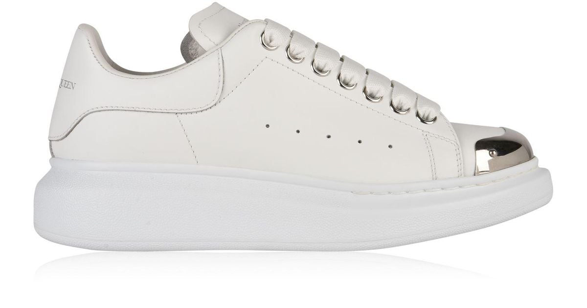 Alexander McQueen Metal Toe Oversized Trainers in White - Lyst