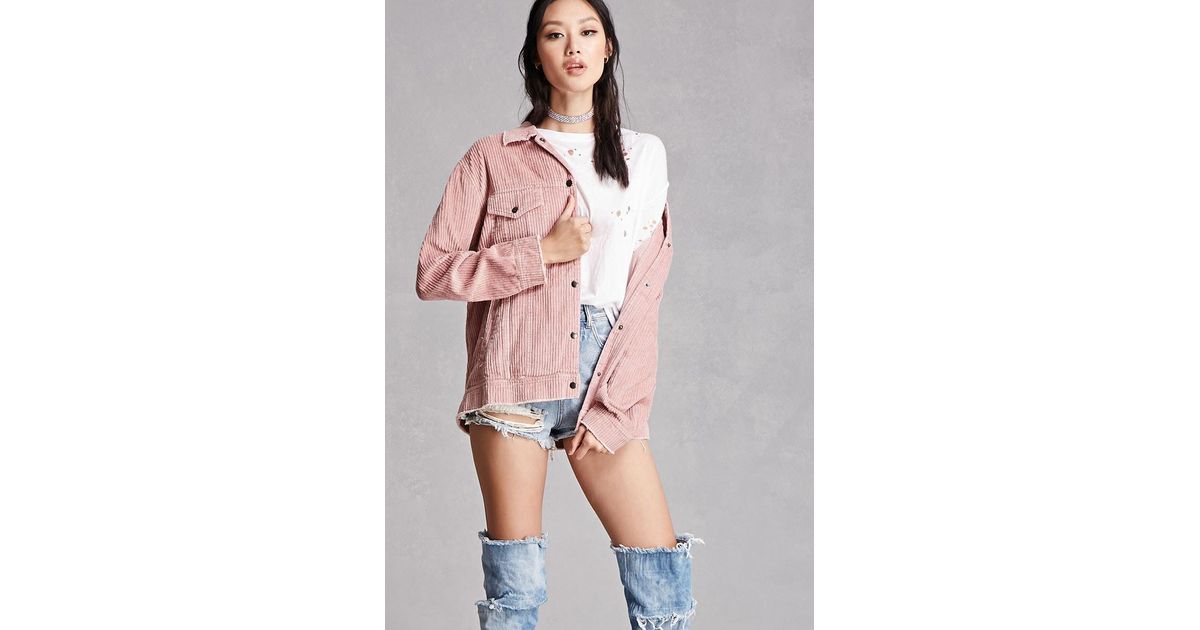 pink corduroy jacket forever 21