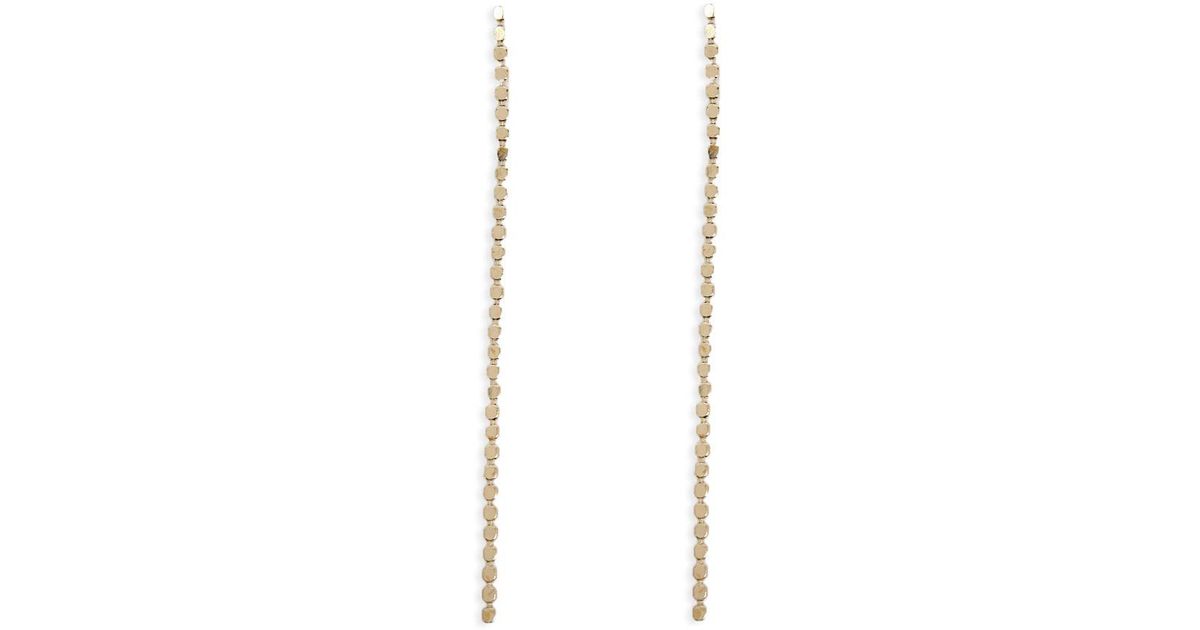Lyst Forever 21 Box Chain Drop Earrings In Metallic