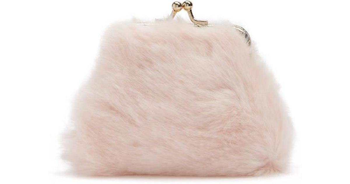 Lyst Forever 21 Faux Fur Coin Purse In Pink