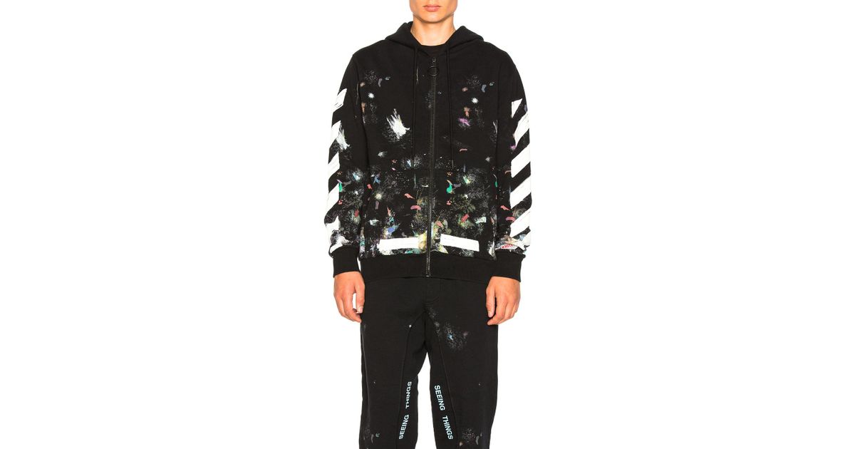 off white galaxy hoodie zip