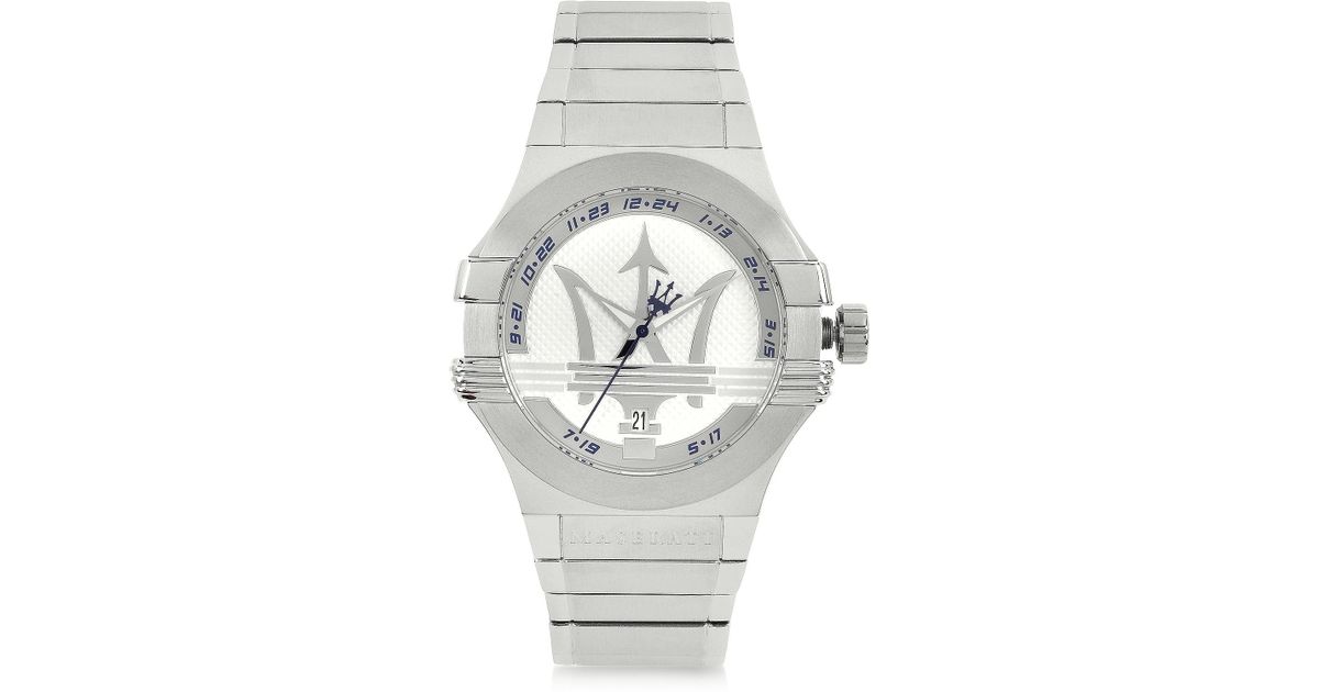 maserati watch silver