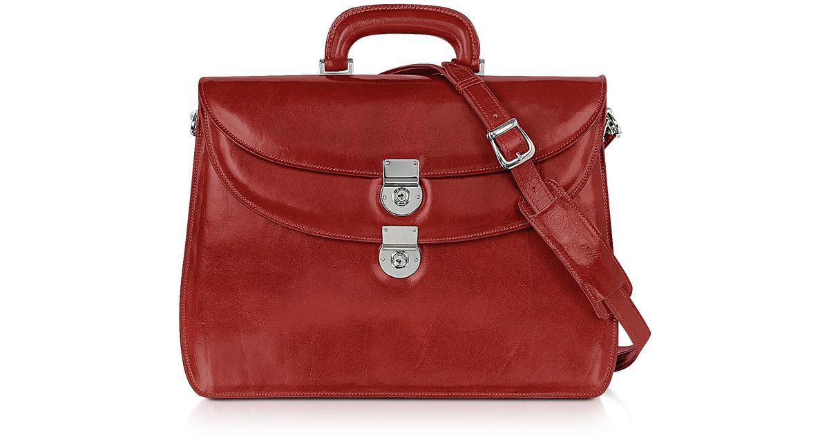 red leather briefcase