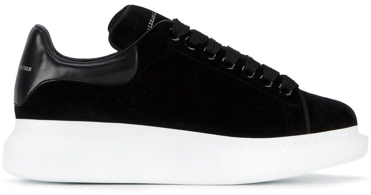 Lyst - Alexander McQueen Oversized Velvet Sneakers in Black - Save 50%