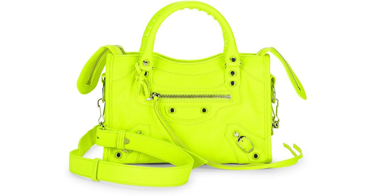Lyst Balenciaga Neon Leather Bag