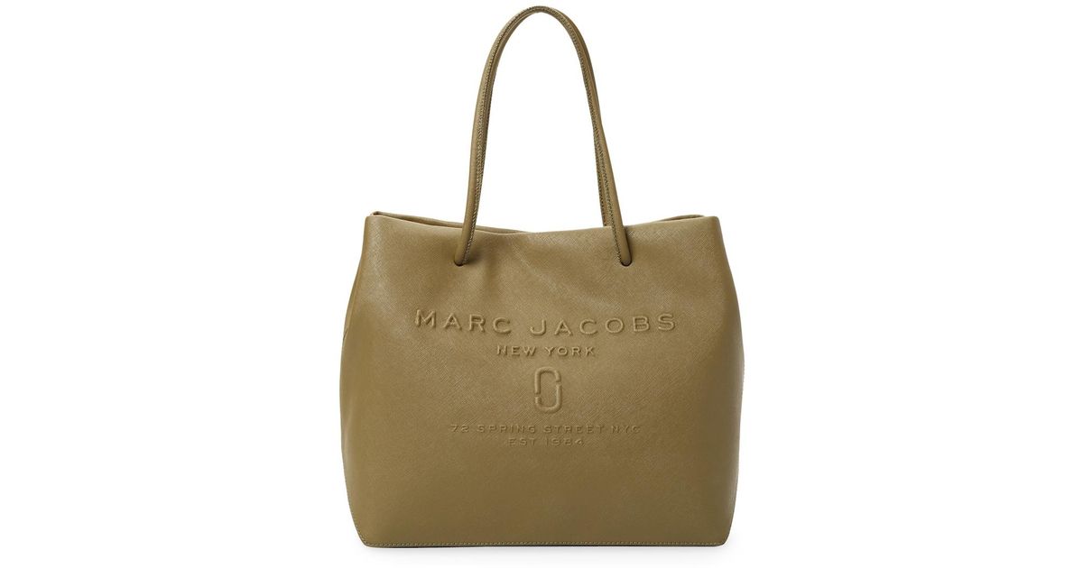 Lyst Marc Jacobs Embossed Leather Tote Bag In Green