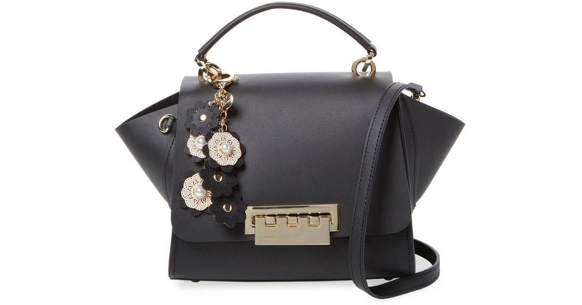 Lyst Zac Posen Eartha Fl Charm Crossbody Bag In Black