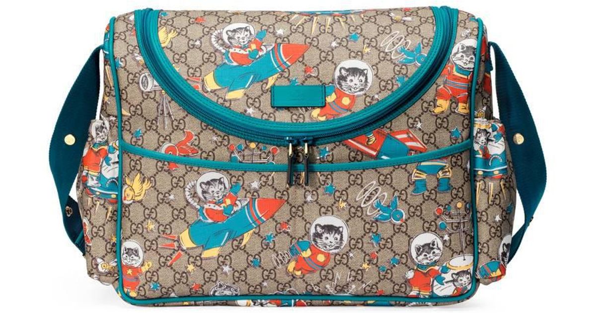 Lyst Gucci Gg E Cats Diaper Bag In Natural