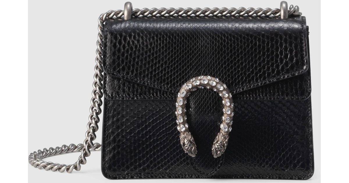 black gucci bag with snake buckle