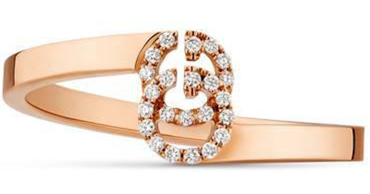 Lyst - Gucci GG Ring In Rose Gold With Diamonds in Metallic