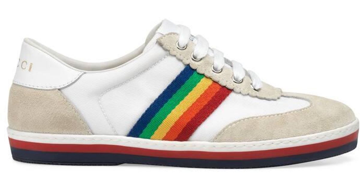 Gucci Children's G74 Sneaker With Rainbow Stripe in White Lyst