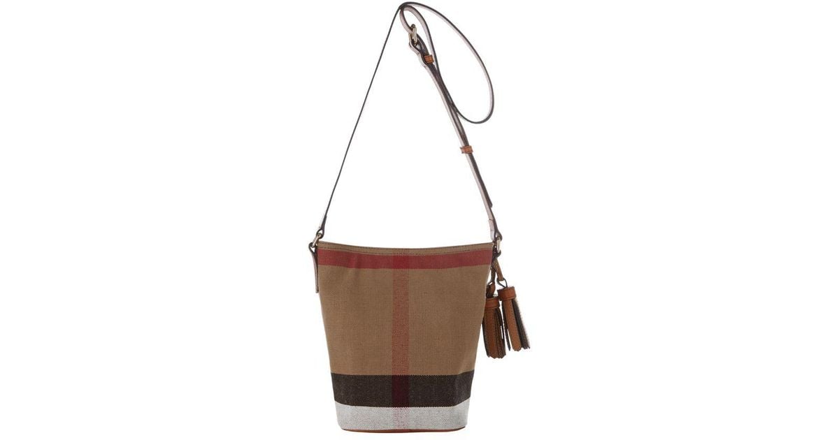 Burberry Small Ashby Bucket Bag in Brown | Lyst