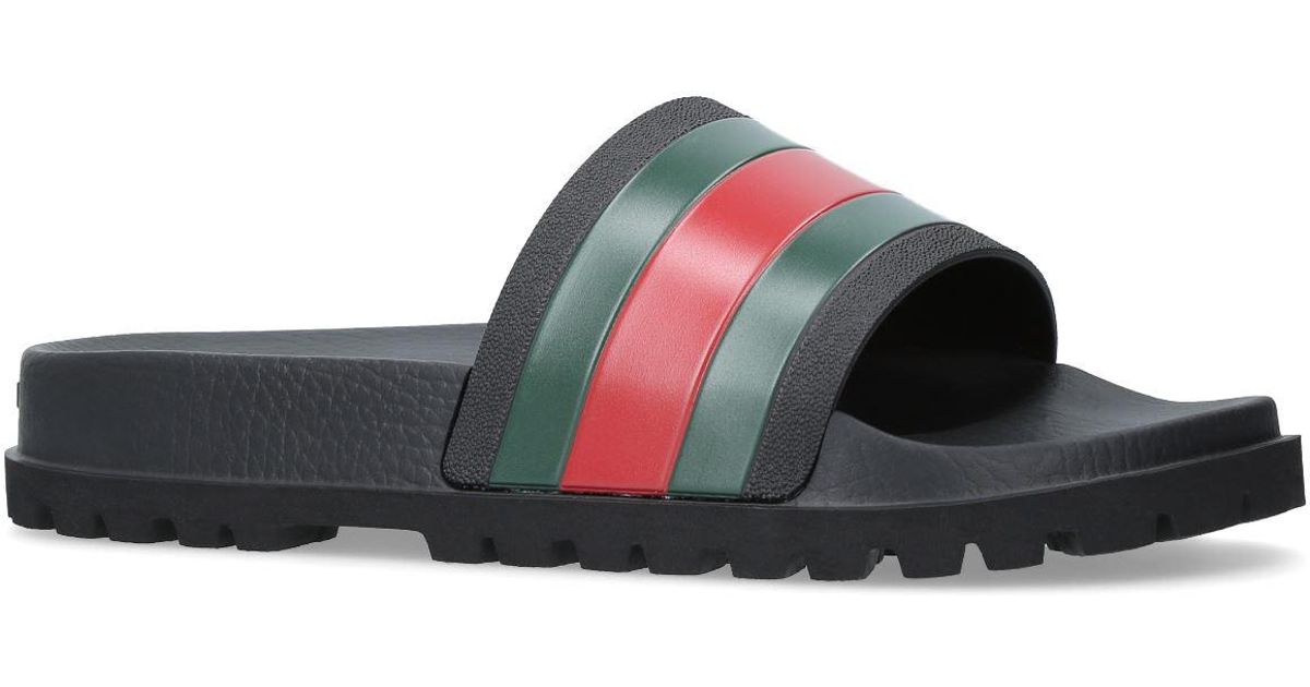 Gucci Pursuit 72 Rubber Slides in Black for Men - Save 3% - Lyst