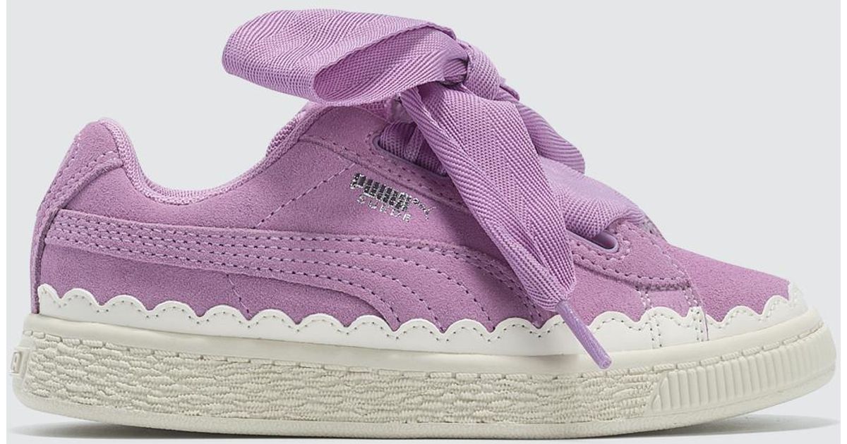 puma suede heart purple