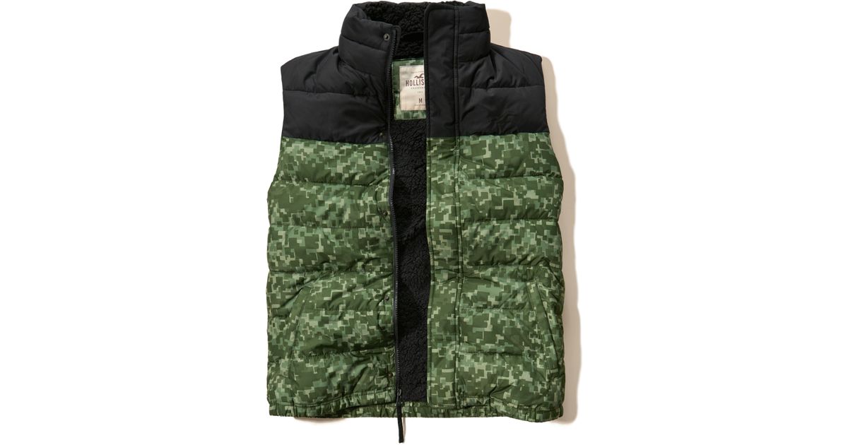 sherpa lined puffer vest