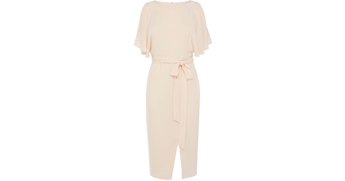 Coast Elina Cold Shoulder Dress in Natural | Lyst Coast Elina Cold Shoulder Dress in Natural | Lyst