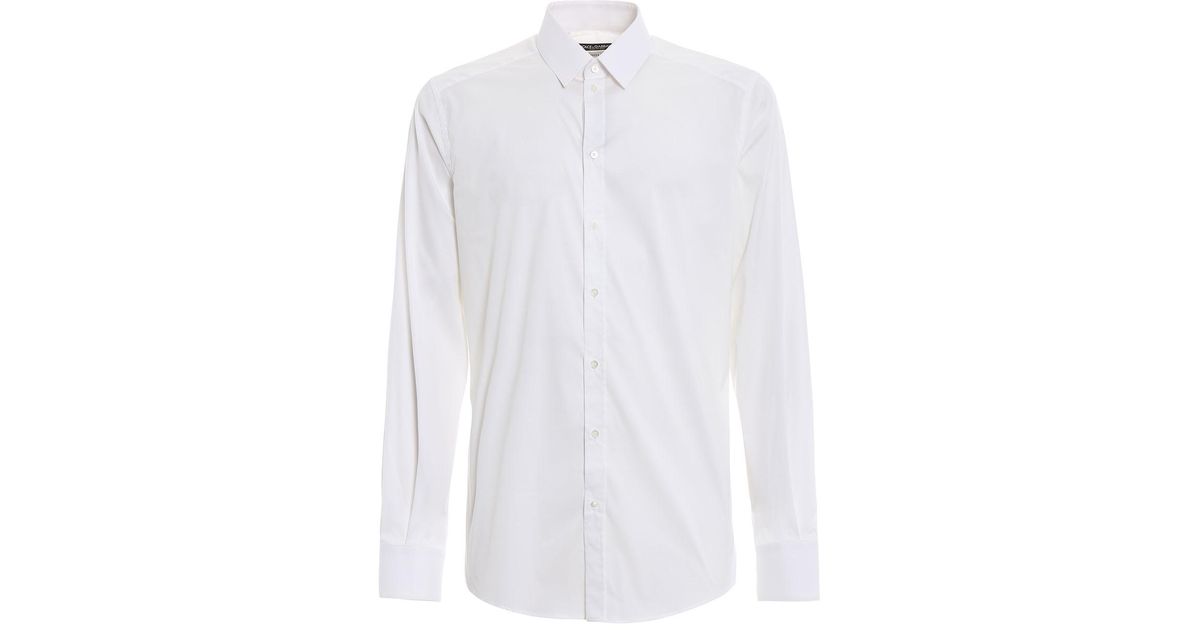 Dolce & Gabbana White Stretch Techno Cotton Shirt for Men - Lyst