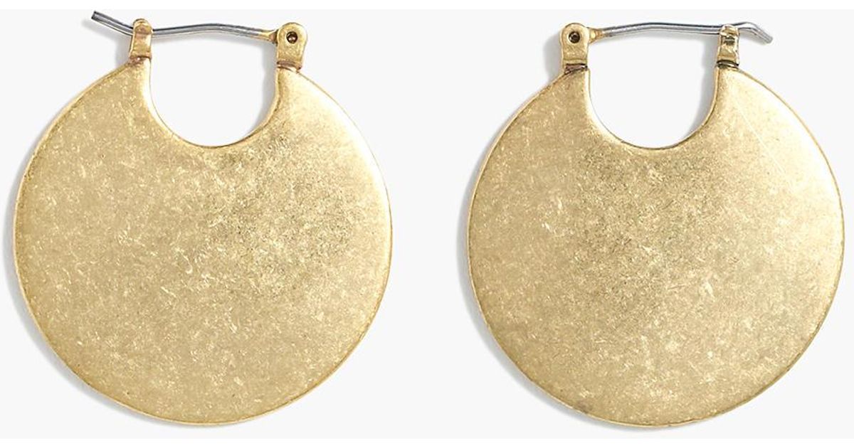J Crew Round Disk Earrings In Metallic Lyst
