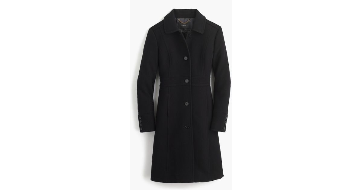 J.crew Petite Double-cloth Lady Day Coat With Thinsulate in Black | Lyst