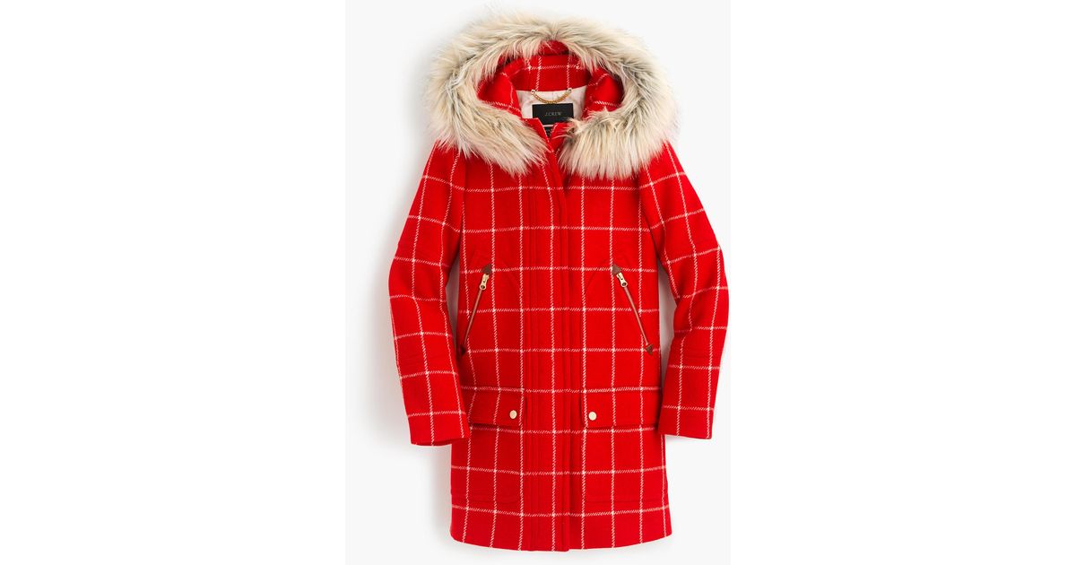 j crew red chateau parka