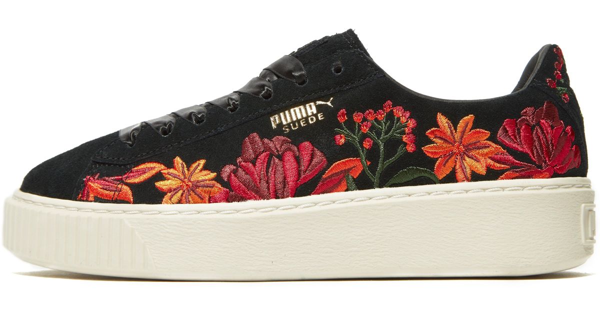 puma suede platform floral femme