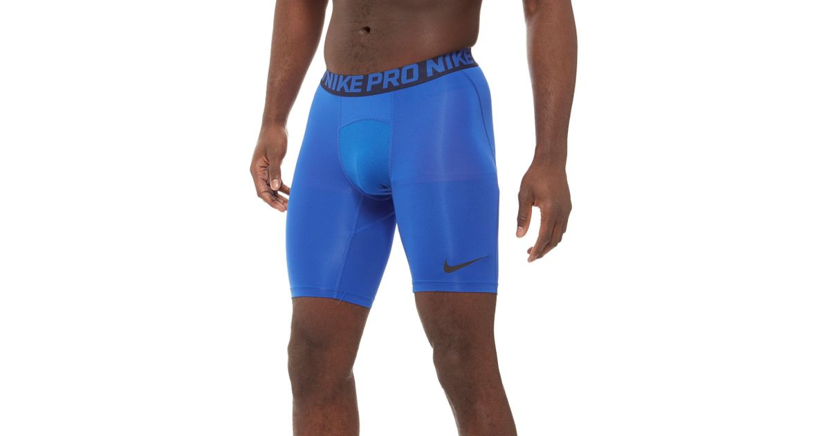 royal blue nike pro compression shorts
