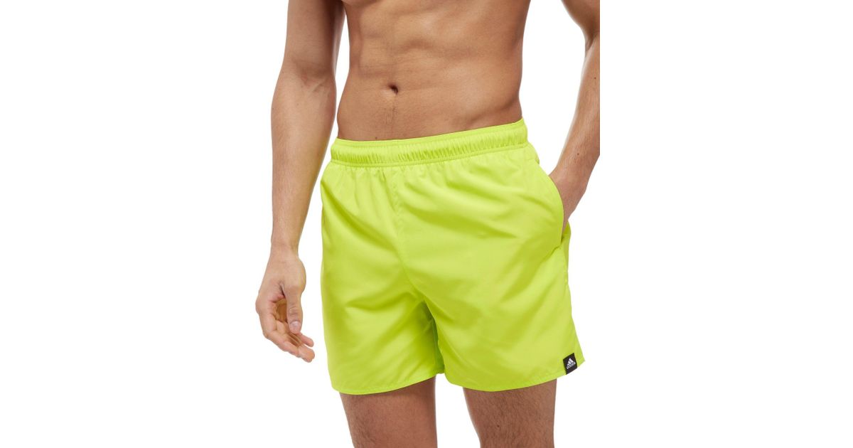 Lyst - adidas Solid Swim Shorts in Yellow for Men