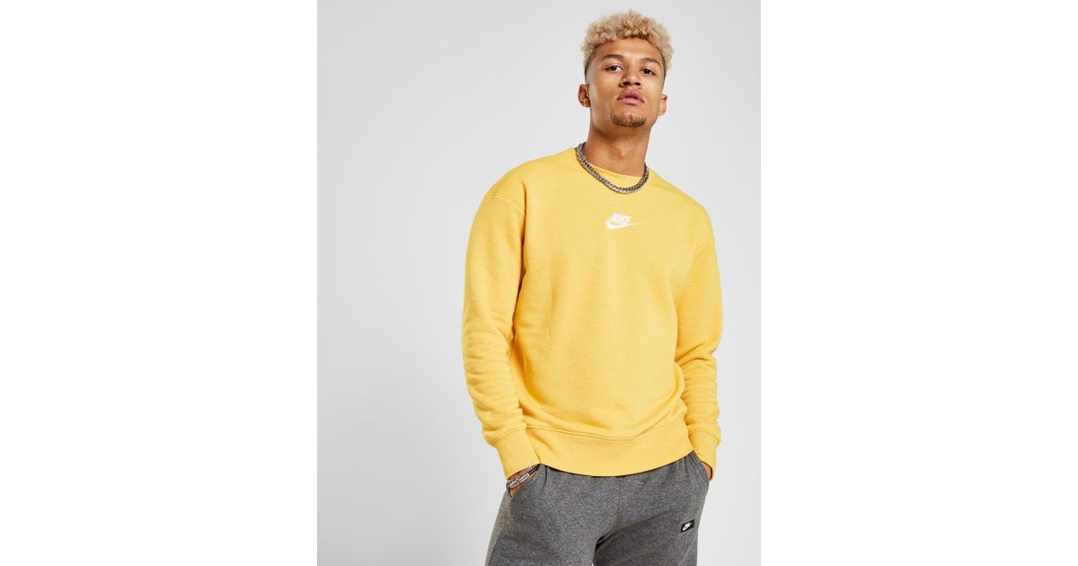 Nike Yellow Heritage Crew Sweatshirt for men
