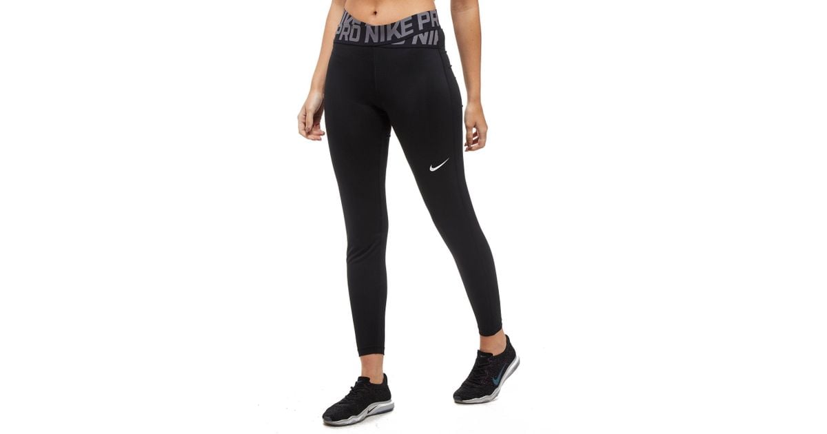 nike pro training cross over leggings in black