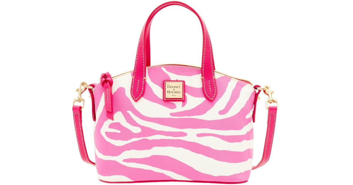 Lyst Dooney Bourke Zebra Brights Ruby Top Handle Bag In Pink