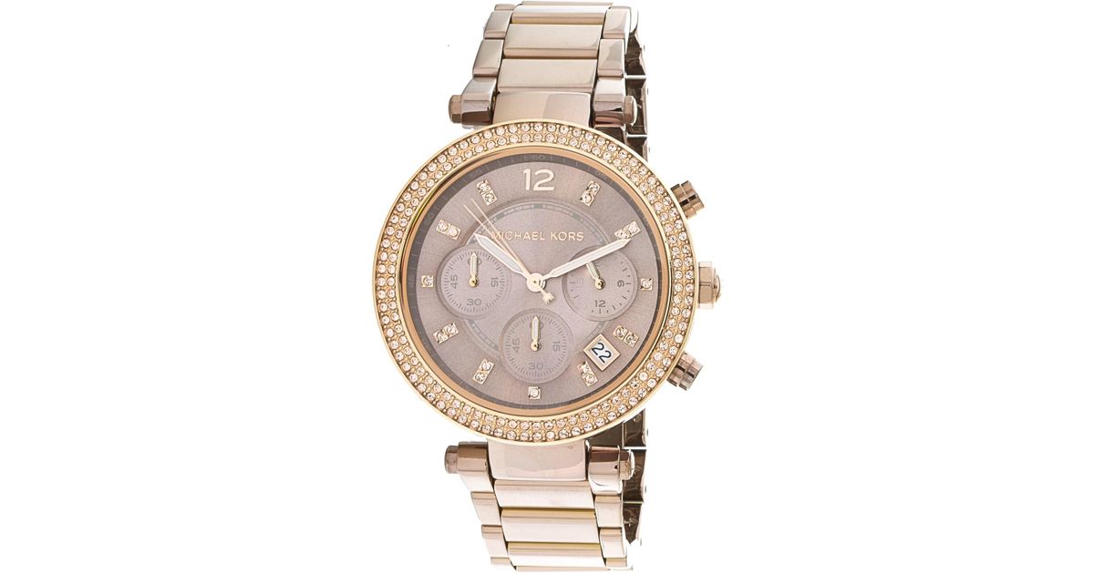 ladies michael kors parker chronograph watch